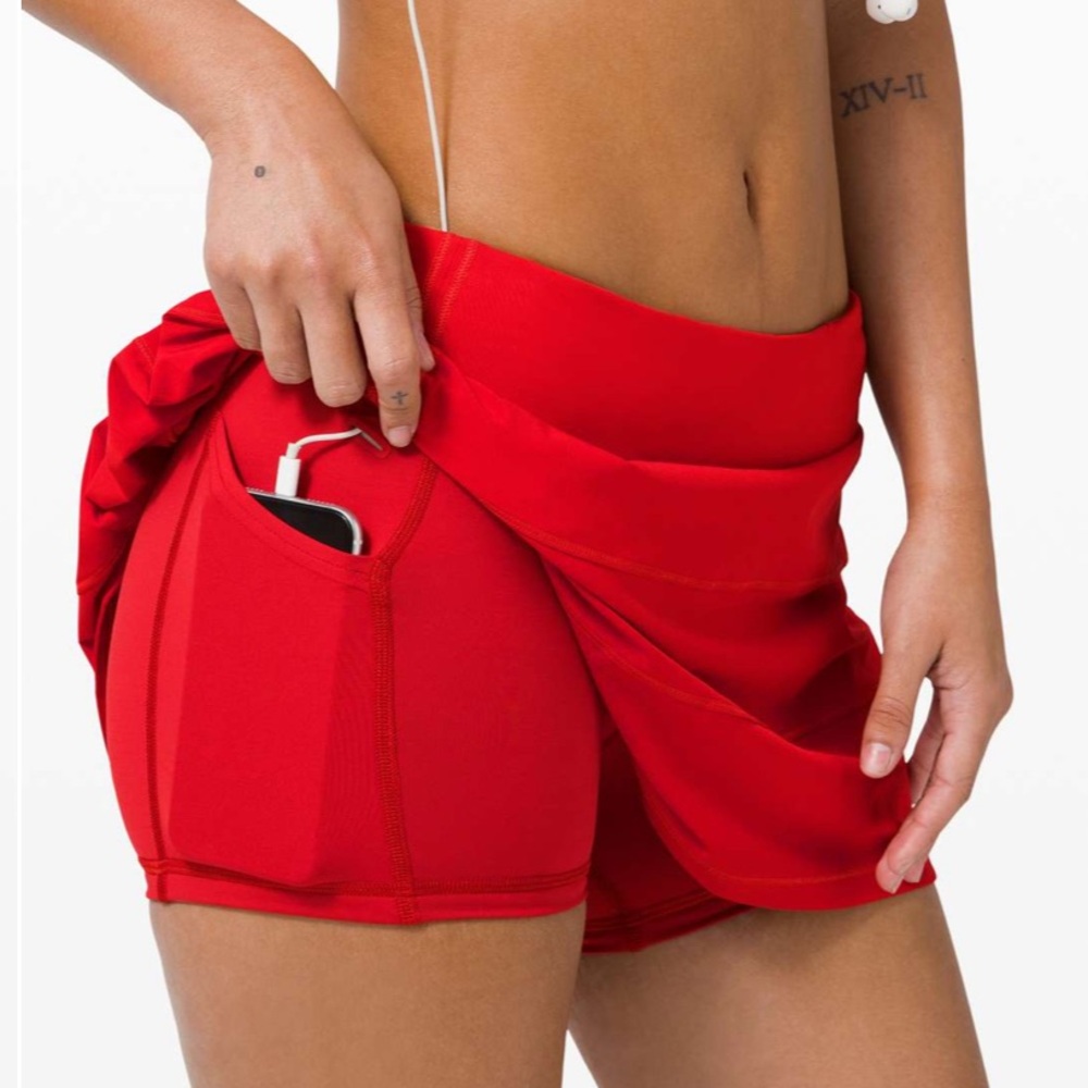 LULULEMON Pace Rival Skirt (Tall) 4-way Stretch Dark Red Size 6 - Picture 6 of 11